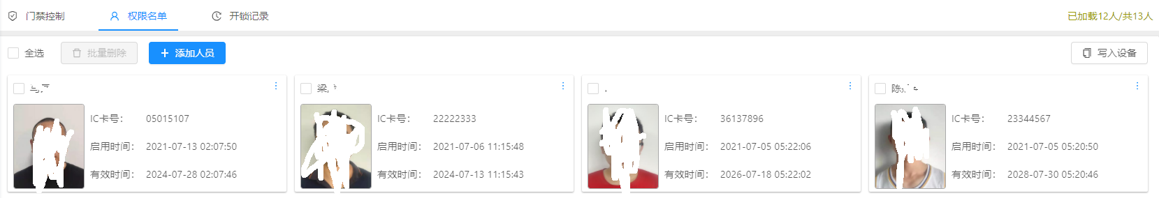 人员名单